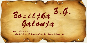Bosiljka Galonja vizit kartica